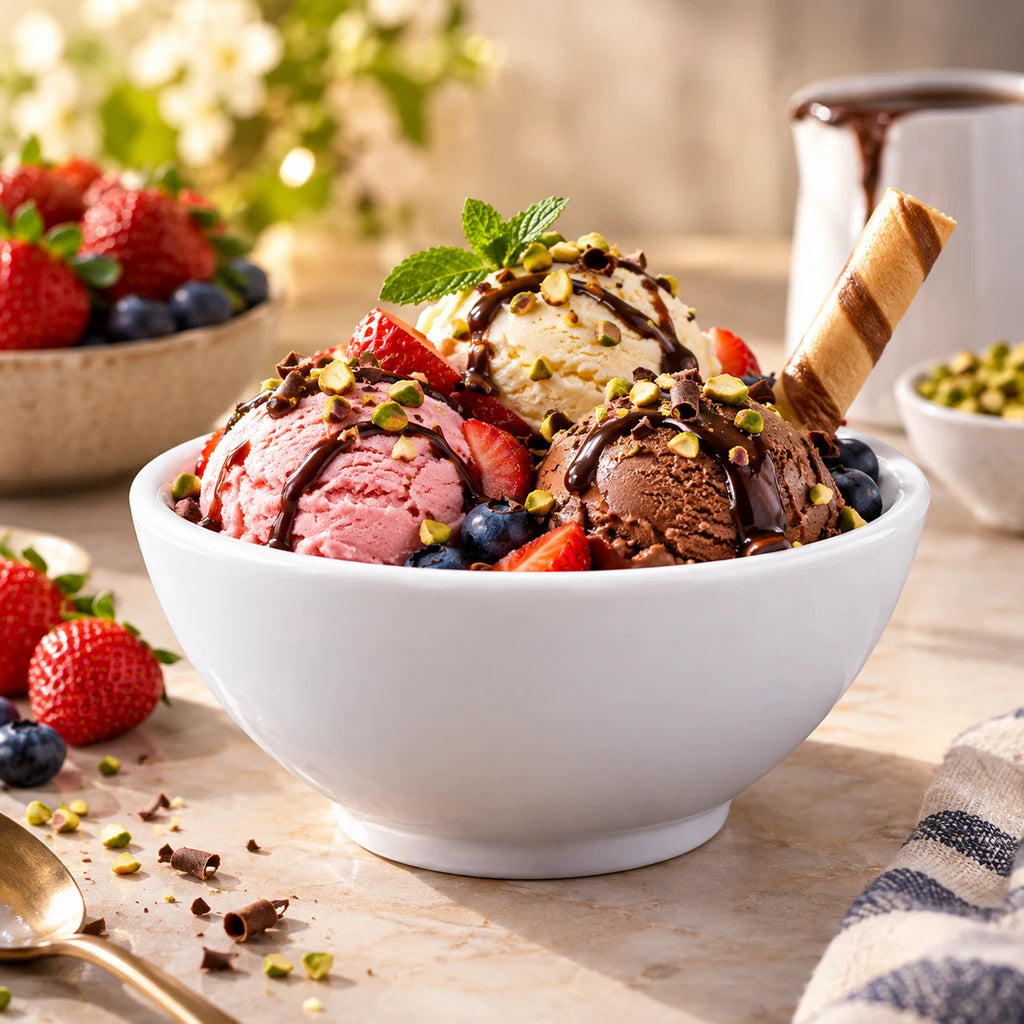 Blaze White Melamine Ice Cream Bowl - 4.5, 5, 5.5 & 6-Inch
