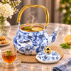Yiwu Liyang Blue Blossom & Dragonfly Enamel Kettle, 2 Litres