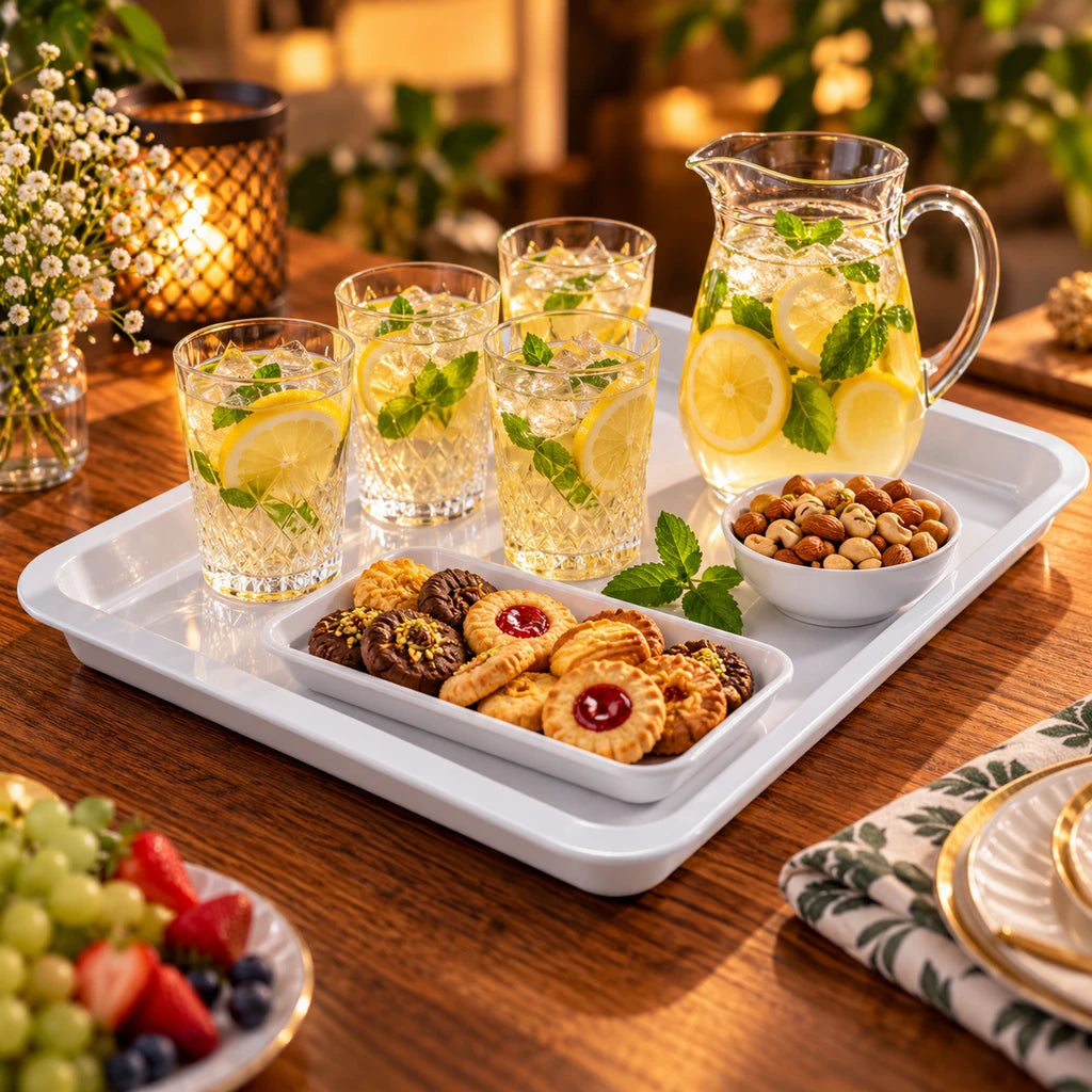 Blaze White Melamine Serving Tray - 7, 10, 12, 14 & 16 Inches
