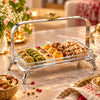 Rectangular Glass Serving Dish with Stainless Steel Platter