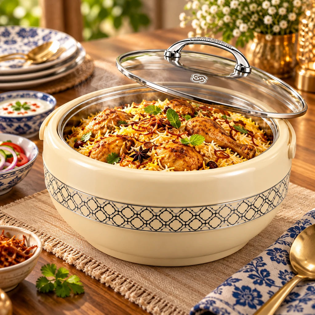 Brighton Graceware 4100 ml Stainless Steel Hotpot With Clear Lid & Side Handles