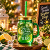Kleeyo Green Wonderful Time Glass Mason Jar, 450 ml