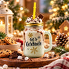 Kleeyo Let's Celebrate 450 ml Glass Mason Jar with Straw