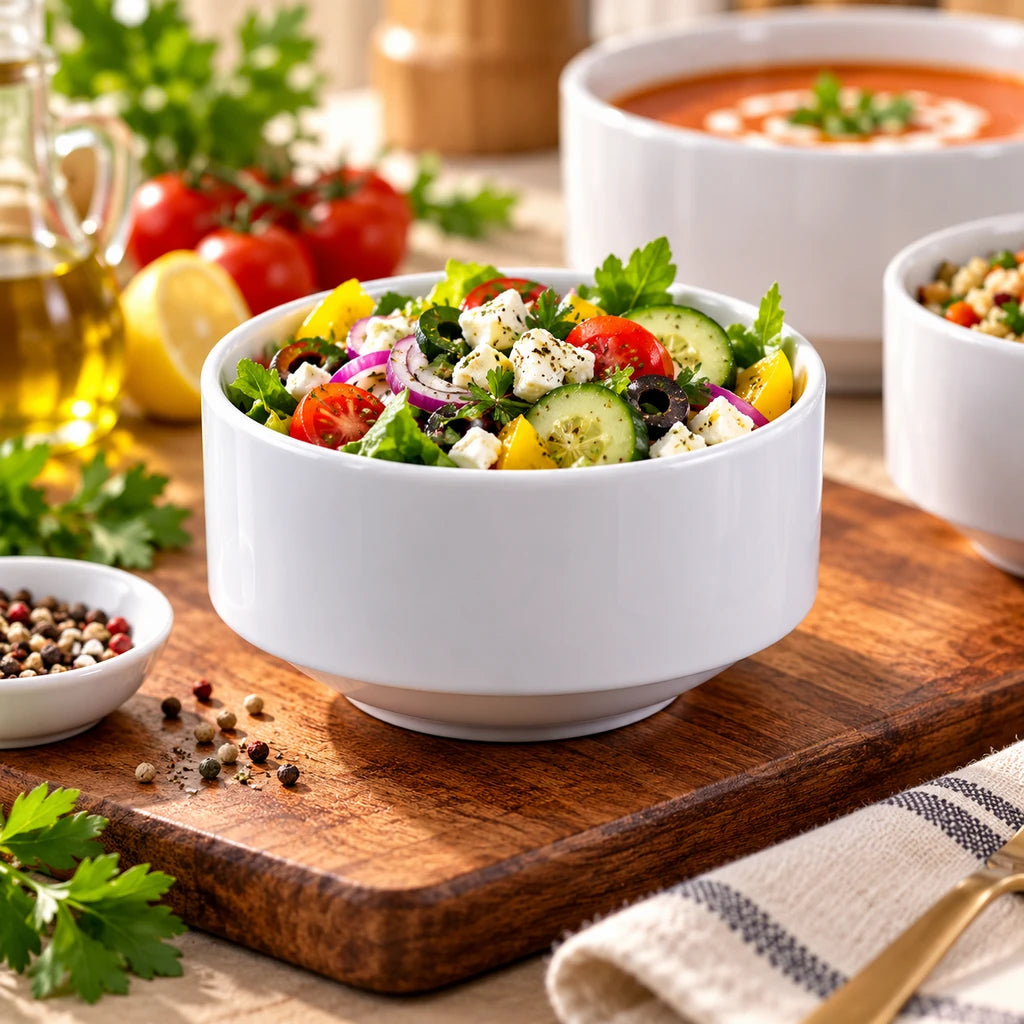 Forte B.K White Ceramic Stackable Dip & Side Bowl, 10 cm