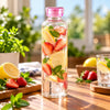 Danny Home Clear Glass Water Bottle with Coloured Cap, 1 L