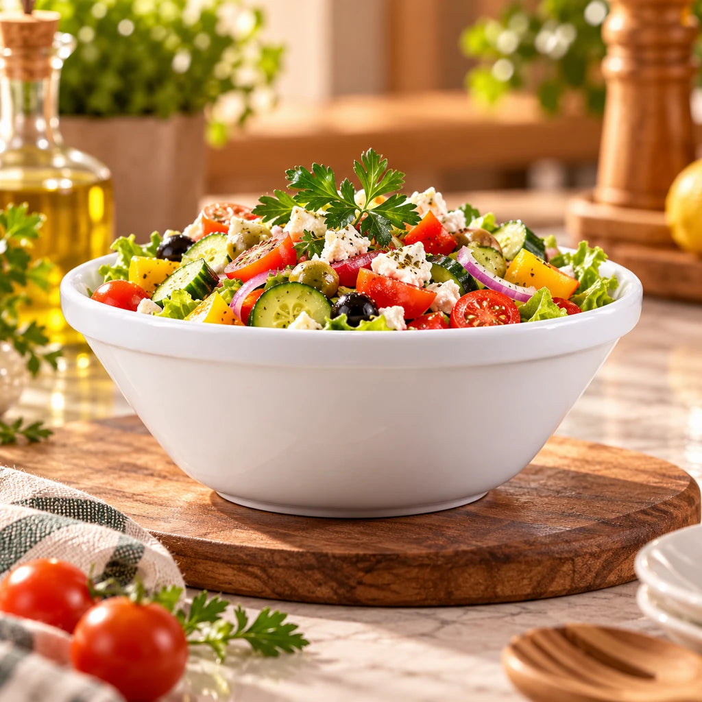 Forte B.K Cosmo 8-Inch White Ceramic Serving Bowl