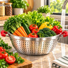 Crest Stainless Steel Colander with Plastic Handles, 38 cm