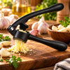 Shengya 11-Inch Black Zinc Garlic Press With Plastic Handles