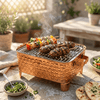 R.S Brass Copper Coating Rectangular Bubble Patterned Barbeque Pits With Grills
