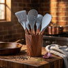 Best 11-Inch Silicone Kitchen Utensil Set With Wooden Base