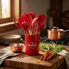 Best Silicone 12-Piece Kitchen Utensil Set - Red, Black & Grey
