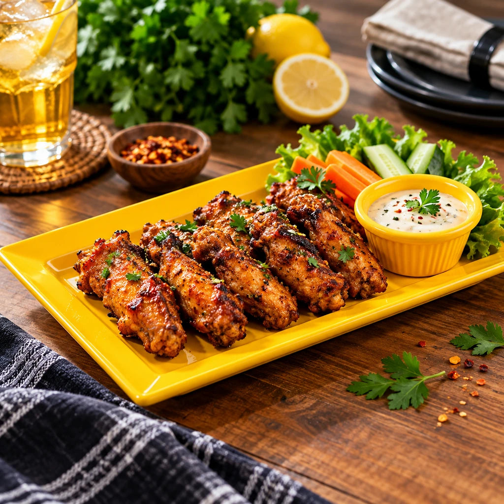 Blaze Rio 10-Inch Melamine Rectangular Platter - Red, Yellow & Black