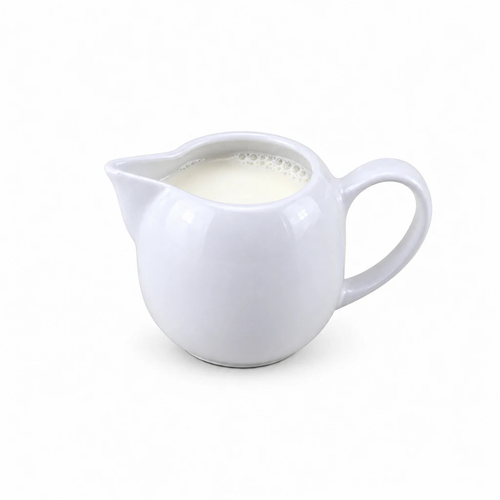 Cammy White Ceramic Milk & Cream Jug, 350 ml