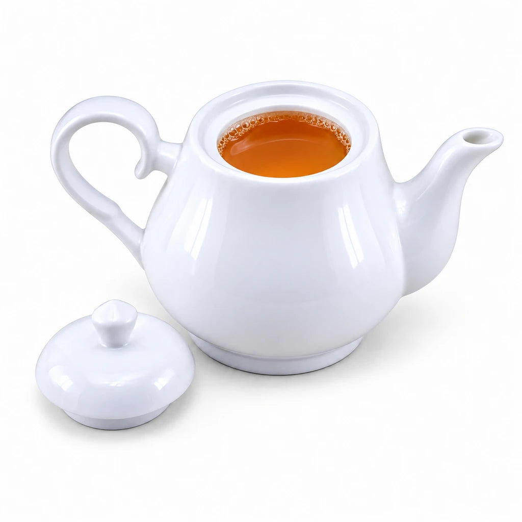 Forte B.K Oasis Sharing Teapot in White Ceramic, 1 Litre