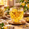 D.W.M Yellow Floral Butterfly Double-Wall Glass Mug, 400 ml