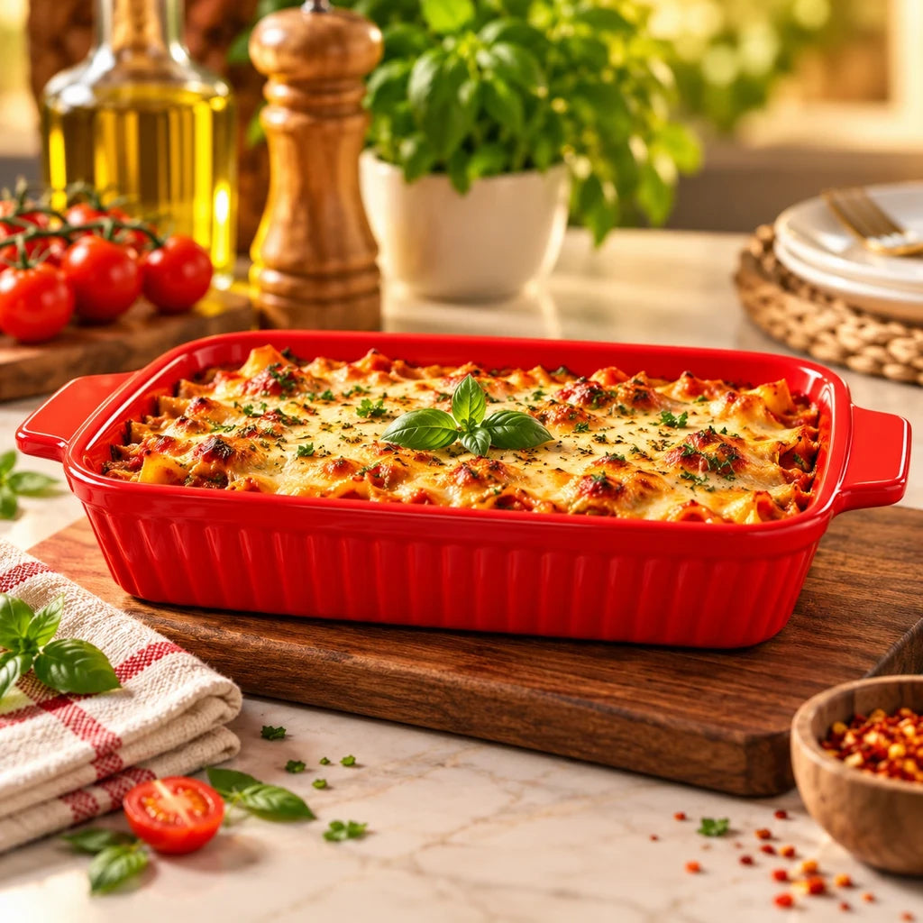 Blaze Derma 10-Inch Melamine Rectangular Dish - Red, Yellow & Black