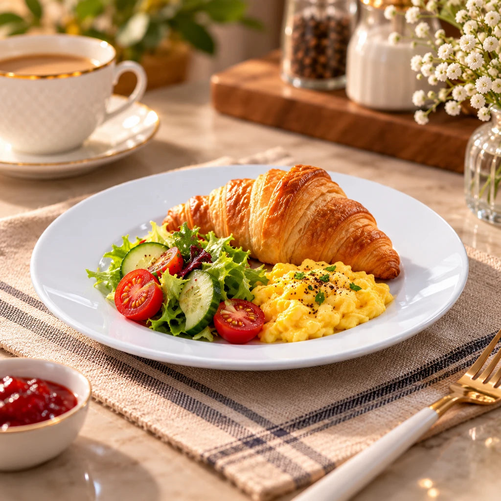 P.C Wide-Rim White Ceramic Flat Plate, 8 & 10 Inch