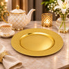 Golden Pebble Rim Plastic Charger Plate, 12 Inch, Display Only