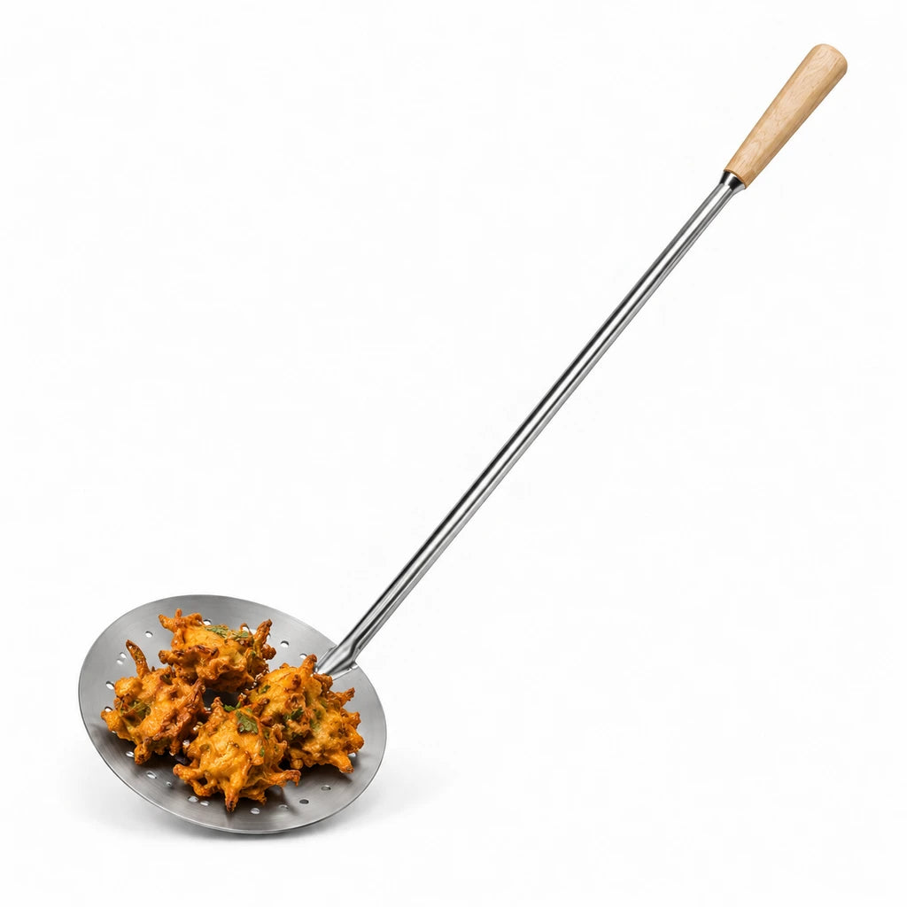 Stainless Steel Skimmer with Wooden Grip - 36 & 42 Inch