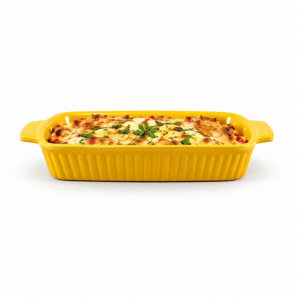 Blaze Derma 10-Inch Melamine Rectangular Dish - Red, Yellow & Black