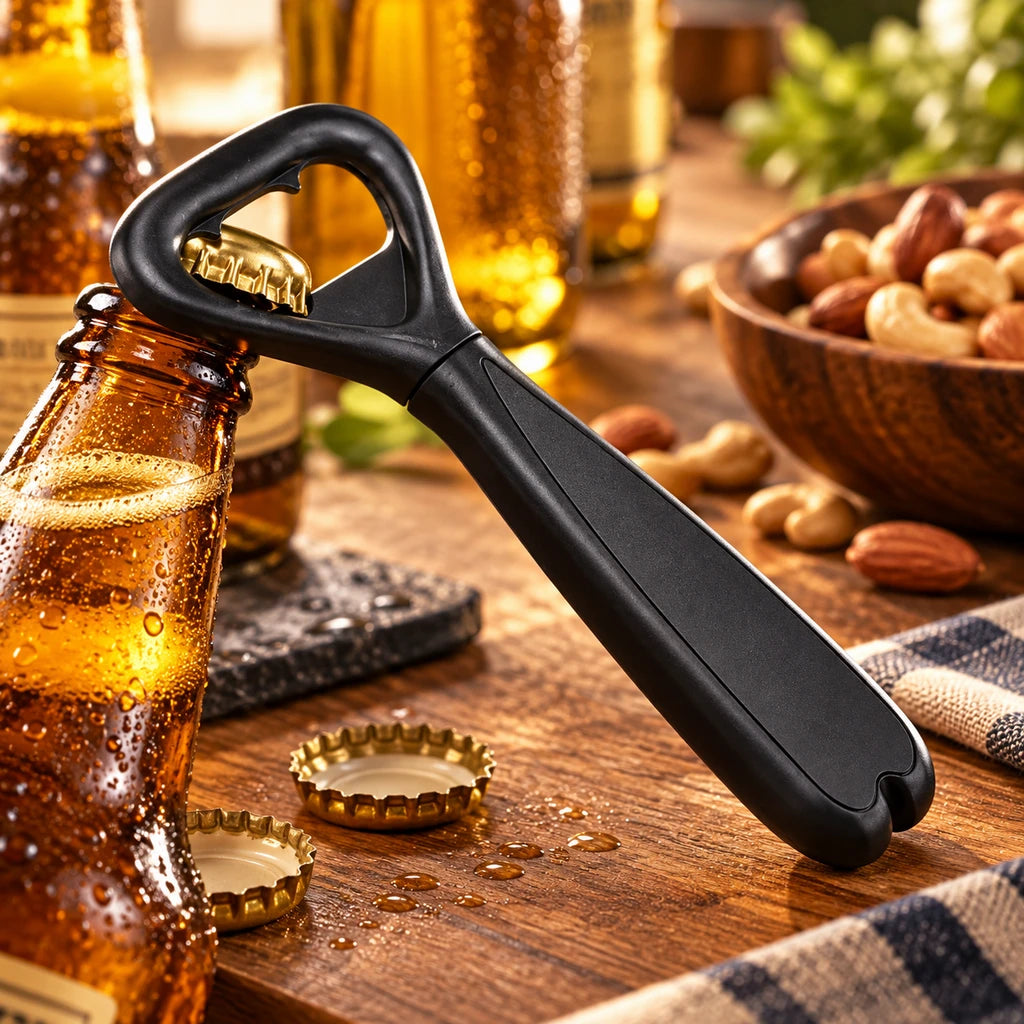 Shengya 5-Inch Matte Black Bottle Opener With Plastic Handle