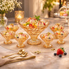Deli Laurus Golden Glass Dessert Bowl Set, 7 Pieces