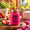 Kleeyo Pink Good Things 450 ml Glass Mason Jar