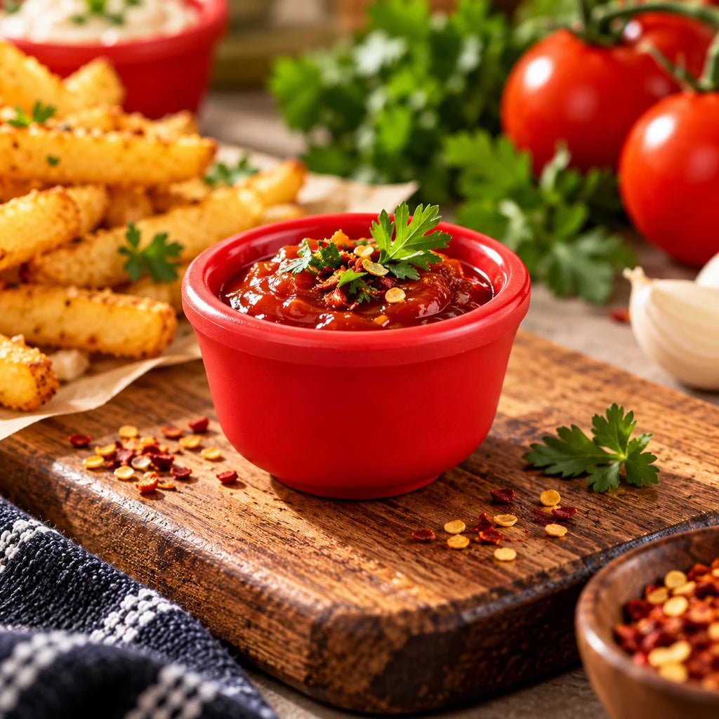 Blaze 2-Inch Melamine Ramekin - Red, Black & White
