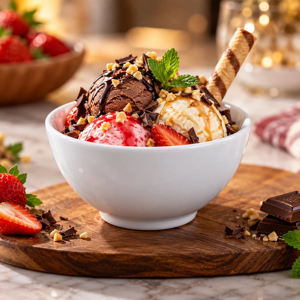 Blaze White Melamine Ice Cream Bowl - 4.5, 5, 5.5 & 6-Inch