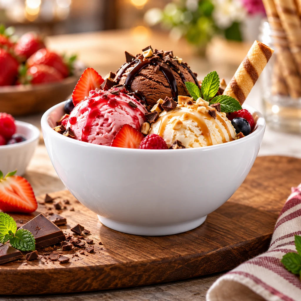 Blaze White Melamine Ice Cream Bowl - 4.5, 5, 5.5 & 6-Inch