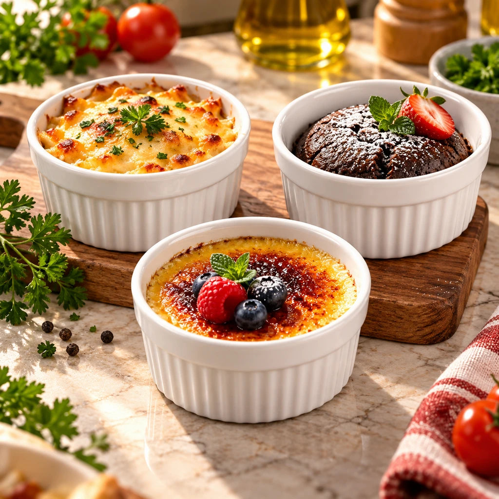 Danny Home 4-Inch Ceramic Ramekin Set, 3-Piece