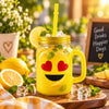 Kleeyo Sunshine Heart Eyes 450 ml Glass Mason Jar
