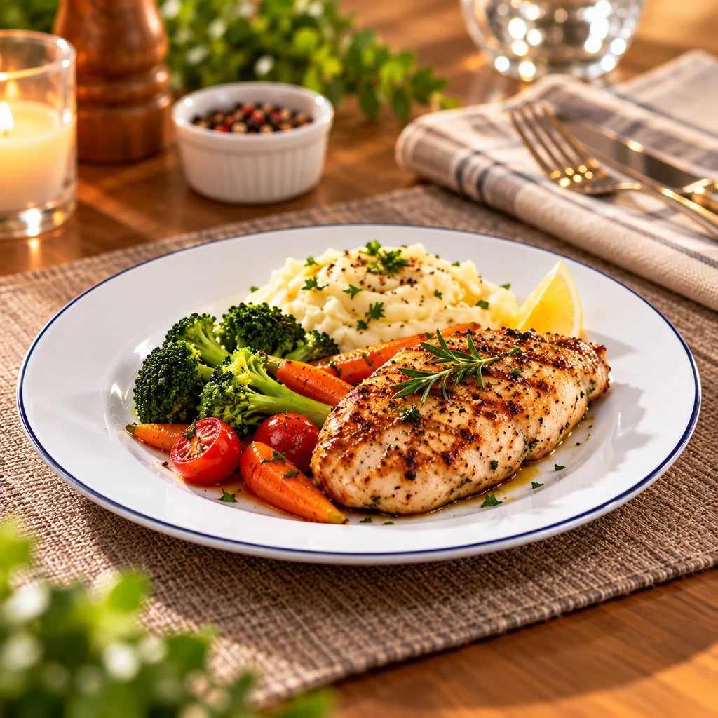B/C Grey-Line White Ceramic Flat Plate, 7 & 10 Inch