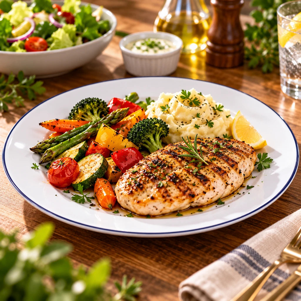 B/C Grey-Line White Ceramic Flat Plate, 7 & 10 Inch