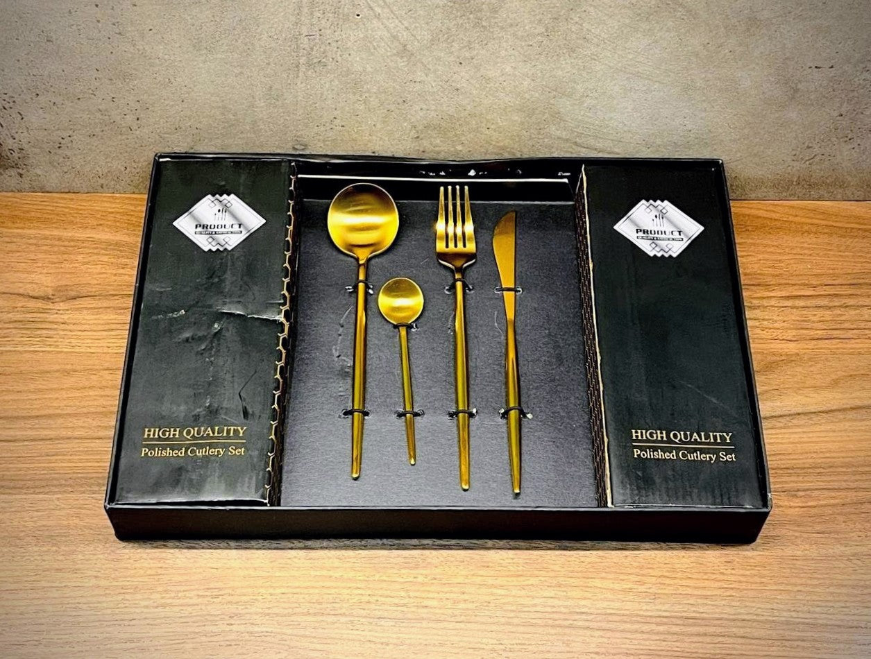 Alomi 24-Piece Cutlery Set Golden