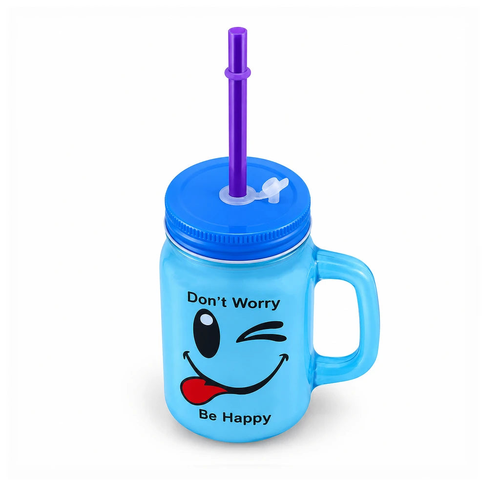 Kleeyo Don't Worry Be Happy 450 ml Glass Mason Jar