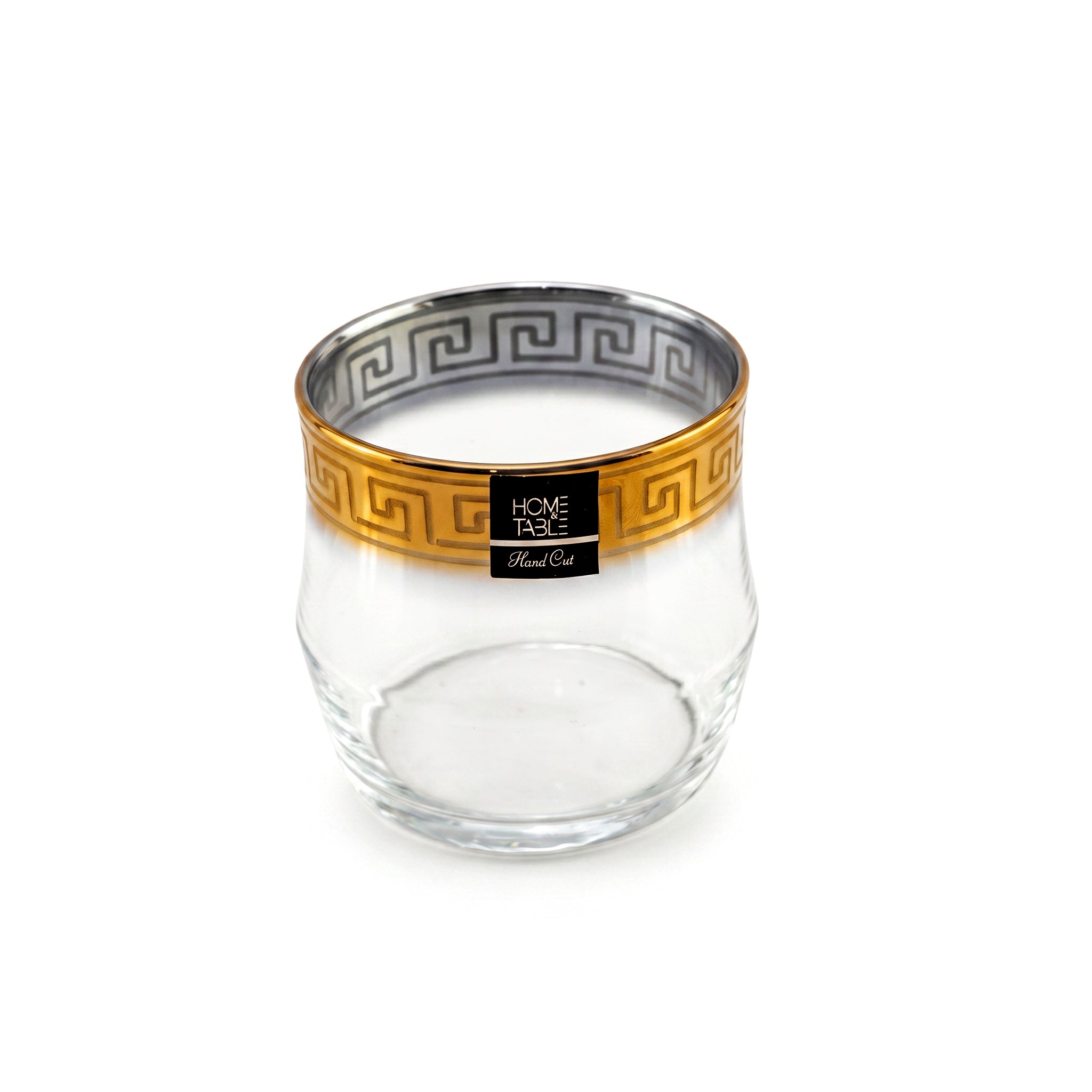 Home Table 6-Piece Gold Rim DOF Glass