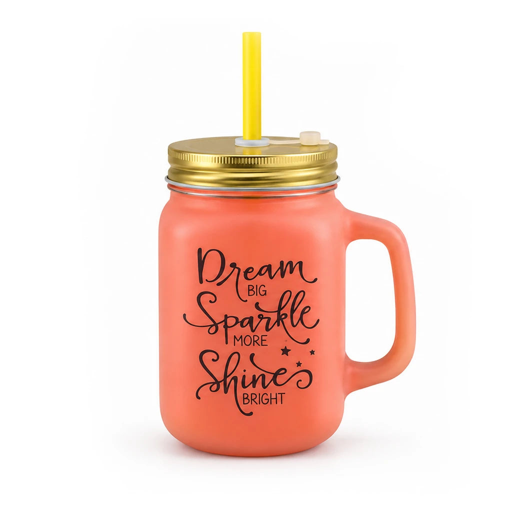 Kleeyo Coral Dream & Shine 450 ml Glass Mason Jar