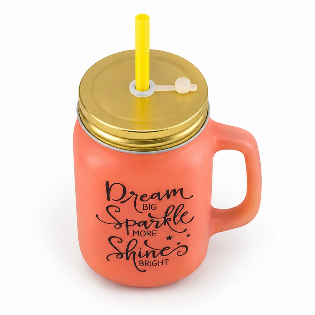 Kleeyo Coral Dream & Shine 450 ml Glass Mason Jar