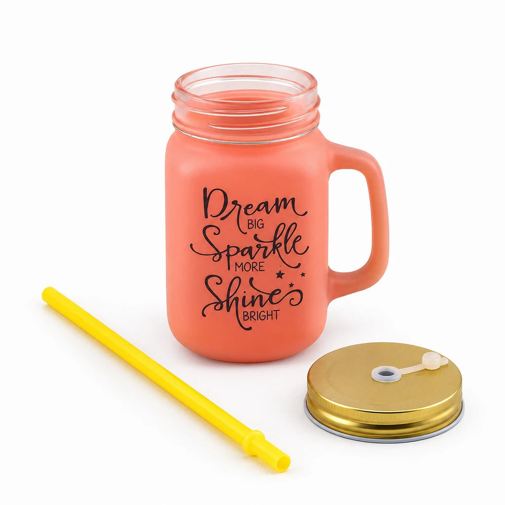 Kleeyo Coral Dream & Shine 450 ml Glass Mason Jar