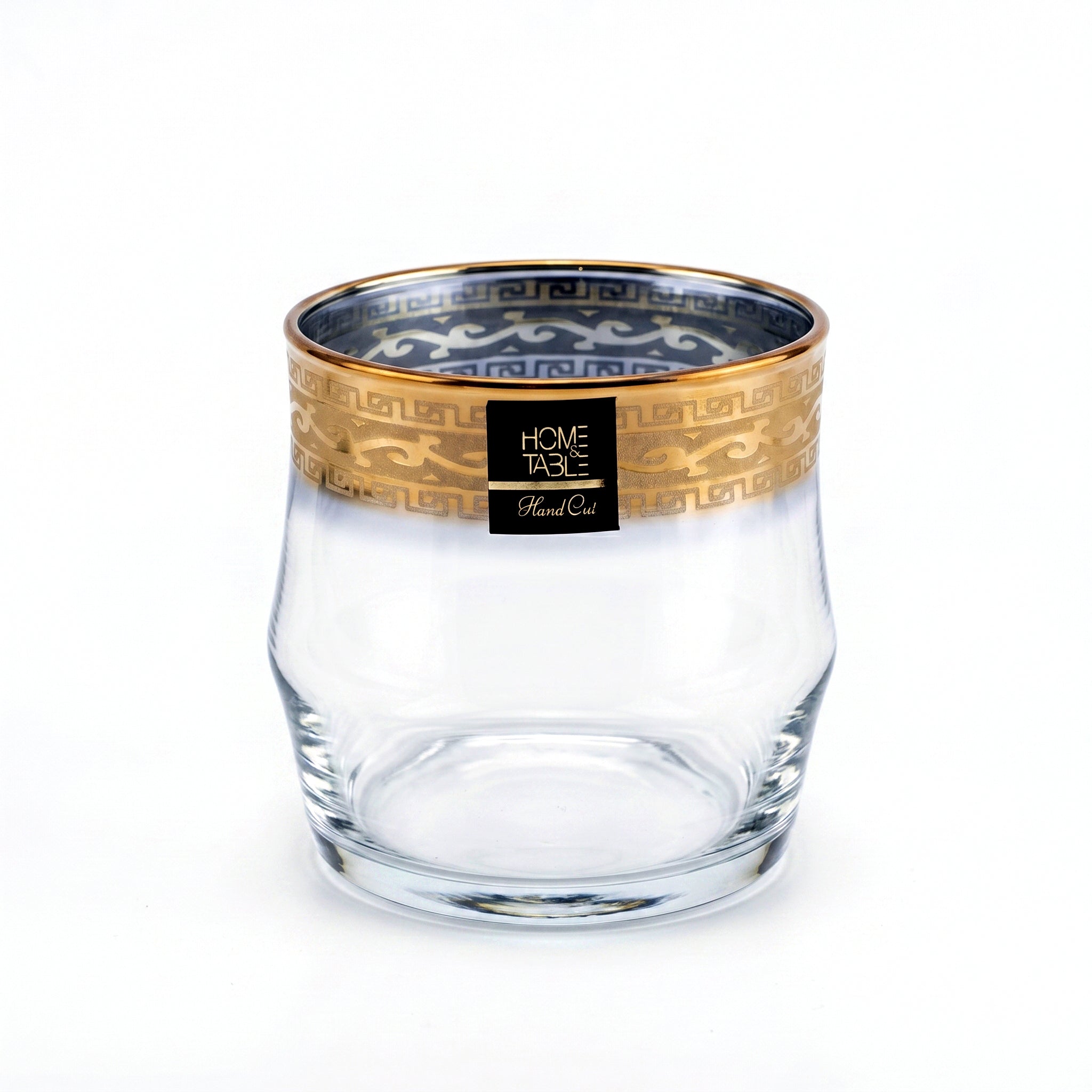 Home Table 6-Piece Gold Rim DOF Glass