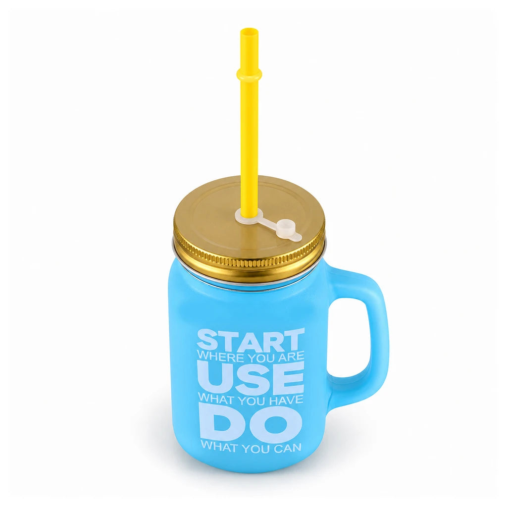 Kleeyo Blue Start Where You Are 450 ml Glass Mason Jar
