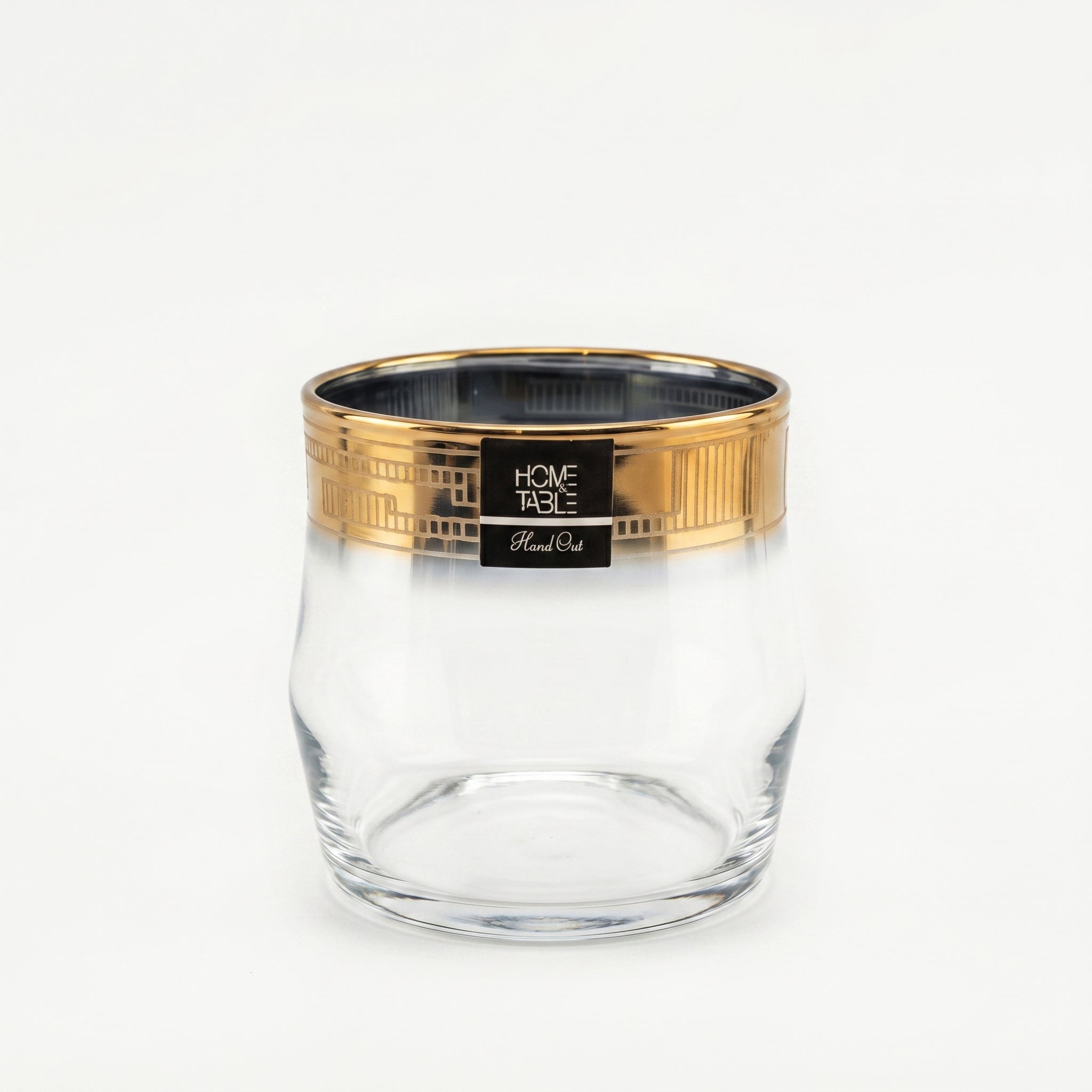 Home Table 6-Piece Gold Rim DOF Glass
