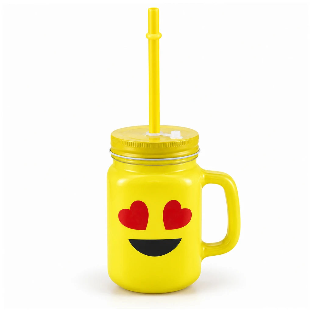 Kleeyo Sunshine Heart Eyes 450 ml Glass Mason Jar
