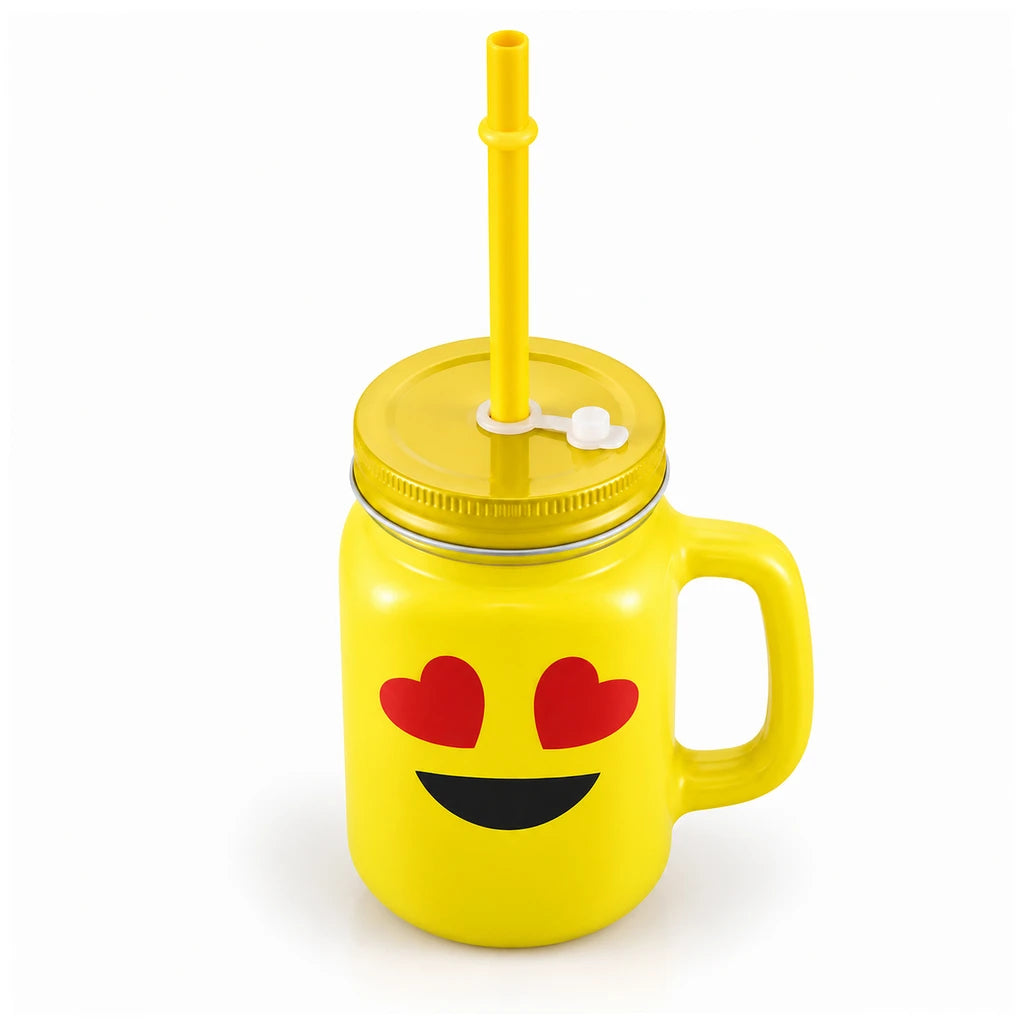 Kleeyo Sunshine Heart Eyes 450 ml Glass Mason Jar