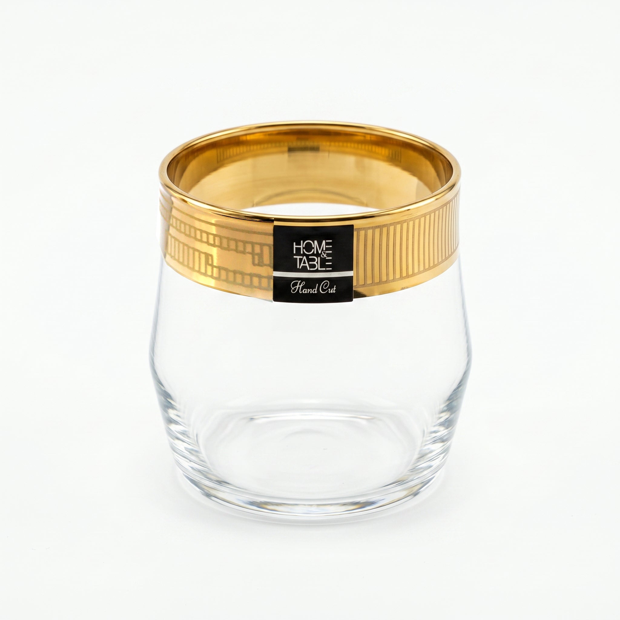 Home Table 6-Piece Gold Rim DOF Glass