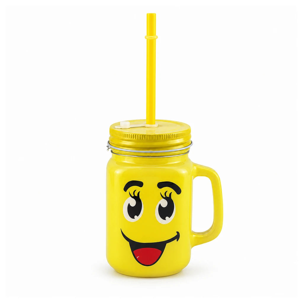 Kleeyo Sunshine Bright-Eyes Grin 450 ml Glass Mason Jar