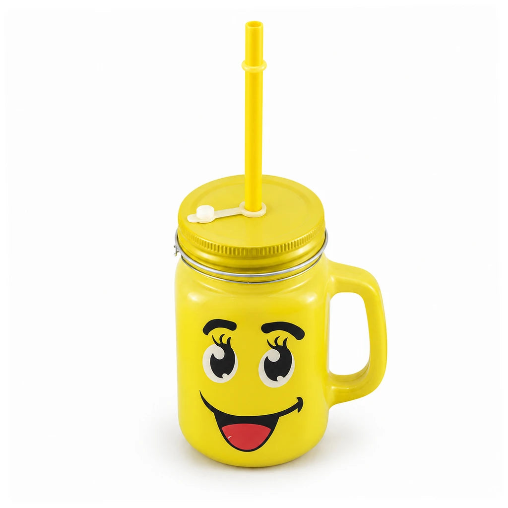 Kleeyo Sunshine Bright-Eyes Grin 450 ml Glass Mason Jar
