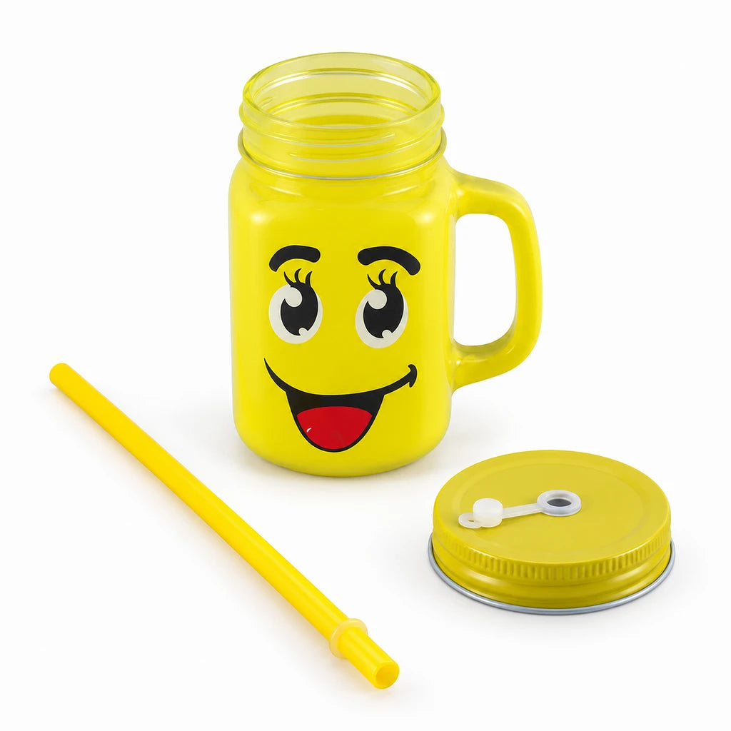 Kleeyo Sunshine Bright-Eyes Grin 450 ml Glass Mason Jar