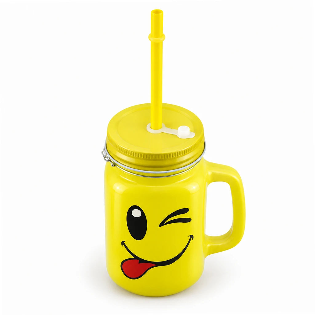 Kleeyo Sunshine Cheeky Wink 450 ml Glass Mason Jar